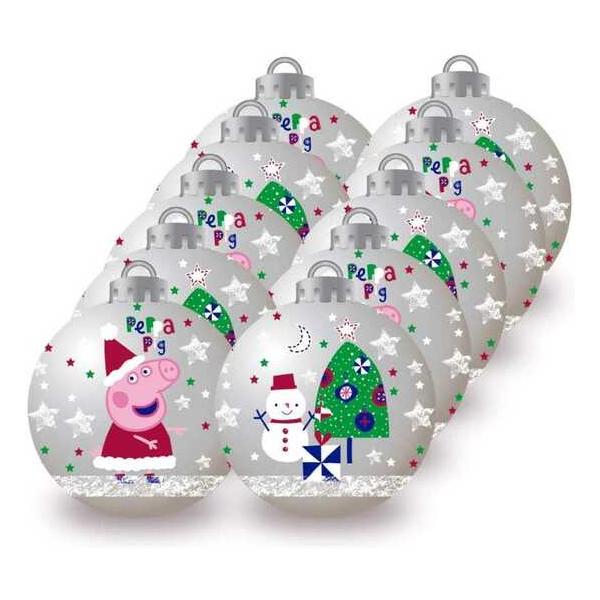 BOLAS NAVIDAD 6CM PACK 10 PEPPA PIG 