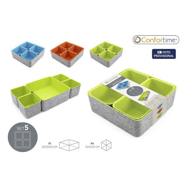 SET 5 ORGANIZADORES FIELTRO 25.2X25X10 CONFORTIME