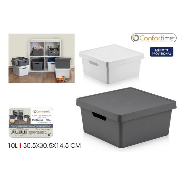 CAJA ORDEN CUADRADA MULTIUSO TAPA 10L CONFORTIME