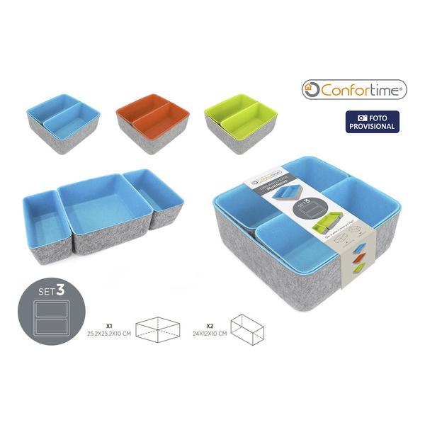 SET3 ORGANIZADADOR FIELTRO 25.2X25.2X10.5CONFORTIME