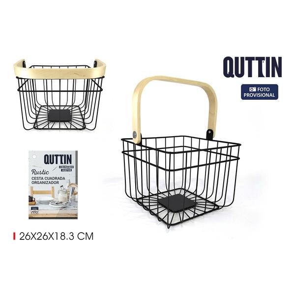 CESTA ORGANIZADOR CUADRADA RUSTIC QUTTIN