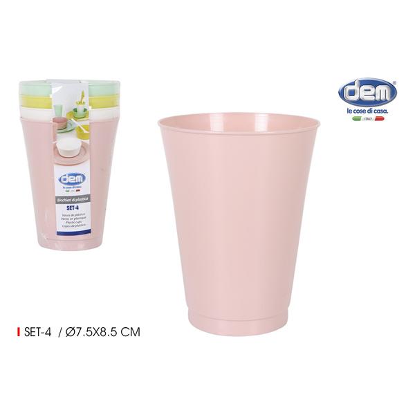 SET4 VASOS PP PASTEL DEM