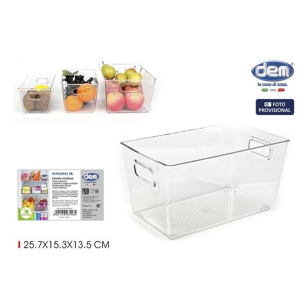 CESTA MULTIUSOS TRANSPARENTE 25.7X15.3C DEM