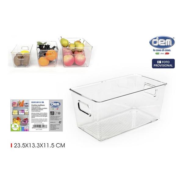 CESTA MULTIUSOS TRANSPARENTE 23.5X13.3C DEM