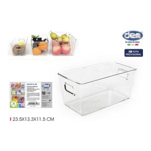 CESTA MULTIUSOS TRANSPARENTE 23.5X13.3C DEM