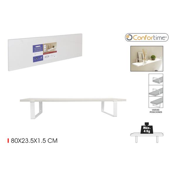 ESTANTE MDF WHITE C/SOP.80X23.5X1.5 CONFORTIME - imagen 1