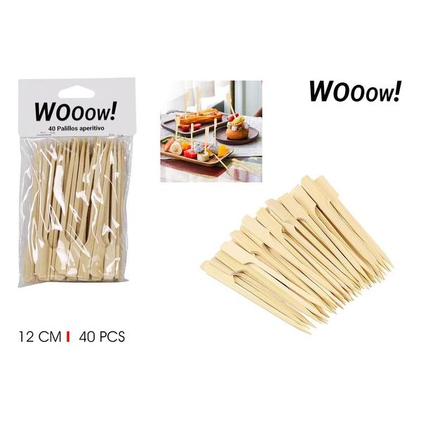 PALILLOS COCKTAIL BAMBU 12CM/40PCS WOOOW