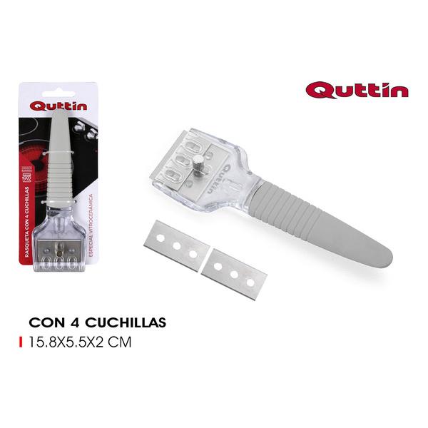 RASQUETA VITRO.C/CUCHILLAS 4PCS-QUTTIN