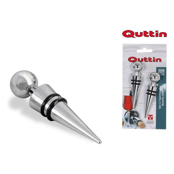 SET 2 TAPONES INOX BOTELLA VINO QUTTIN