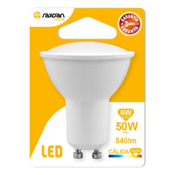 BOMBILLA LED SPOTLIGHT MR16 GU10 6W (=50W) 540LM 3000K 15000H RAYDAN HOME BL.1