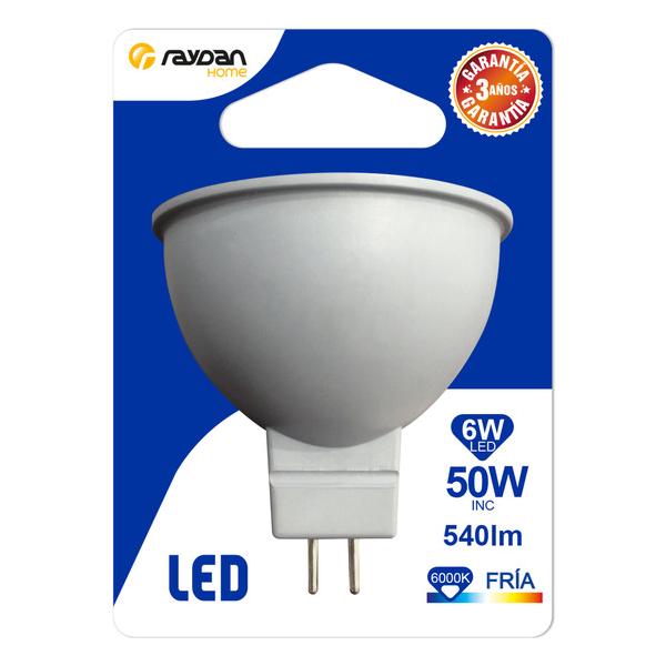 BOMBILLA LED SPOTLIGHT MR16 12V GU5.3 6W (=50W) 540LM 6000K 15000H RAYDAN HOME BL.1