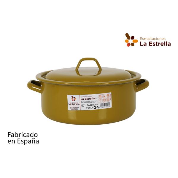 CACEROLA ESMALTADA C/TAPA 24CM VERDE