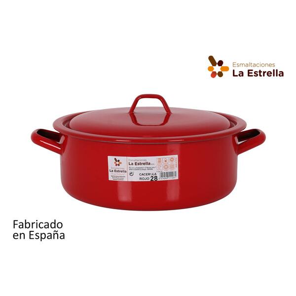 CACEROLA ESMALTADA C/TAPA 28CM ROJO