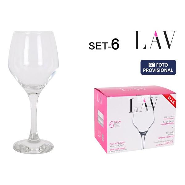 SET 6 COPAS VINO/AGUA 330CC E