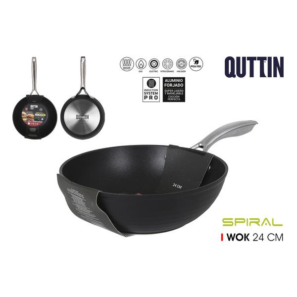 SARTEN WOK 24CM ALU.FORG.IND.SPIRAL QUTTIN - imagen 1