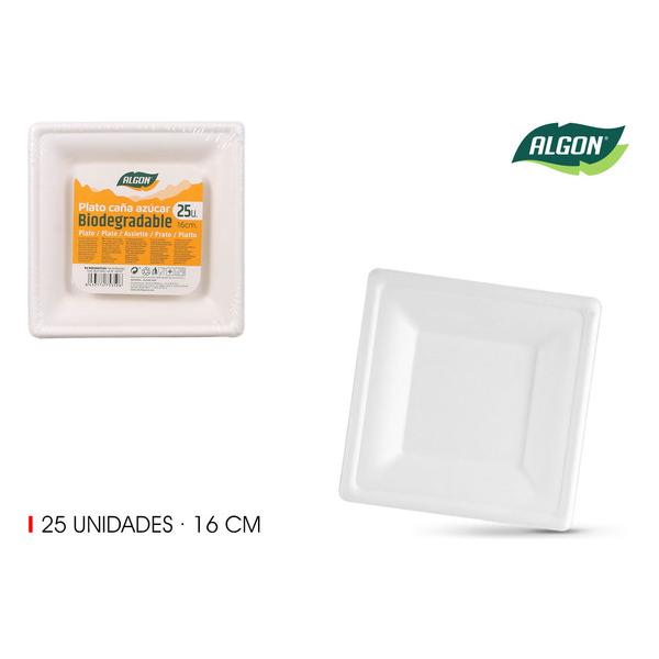 SET-25 PLATO BIO. CUAD. 16CM CAÑA ALGON