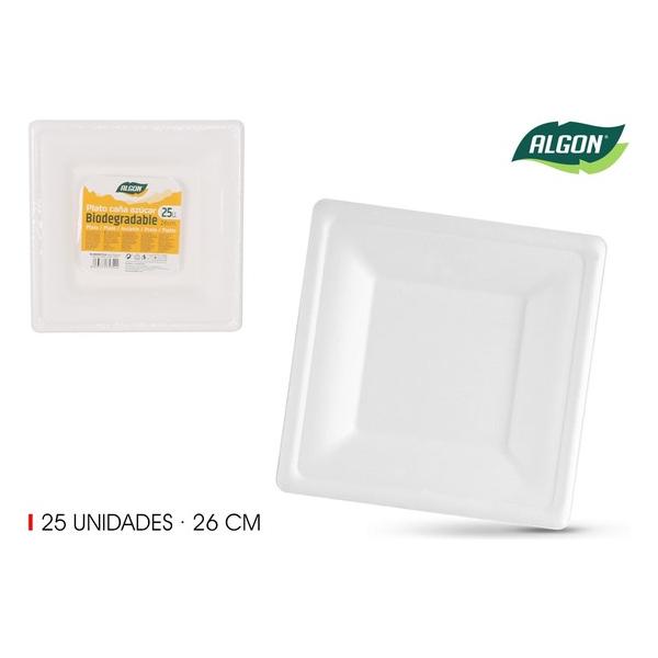 SET-25 PLATO BIO. CUAD. 26CM CAÑA ALGON