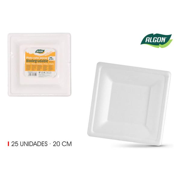 SET-25 PLATO BIO. CUAD. 20CM CAÑA ALGON