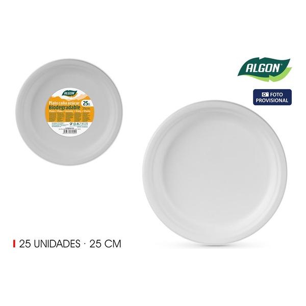 SET-25 PLATO BIO.REDONDO 25CM CAÑA ALGON