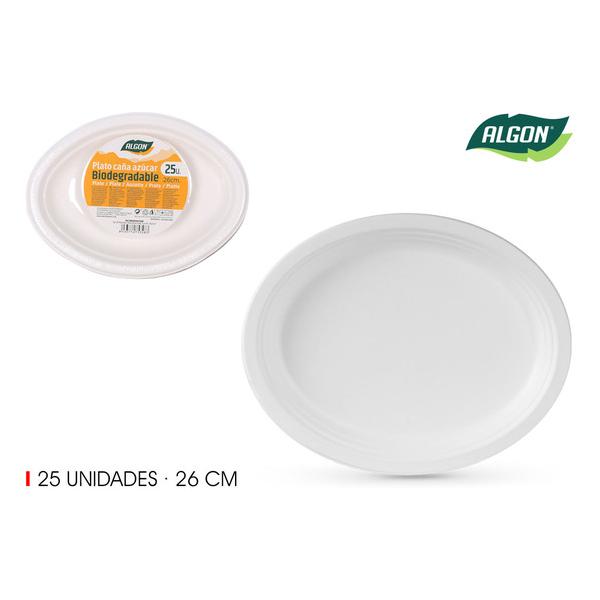 SET-25 PLATO BIO. OVAL 26CM CAÑA ALGON