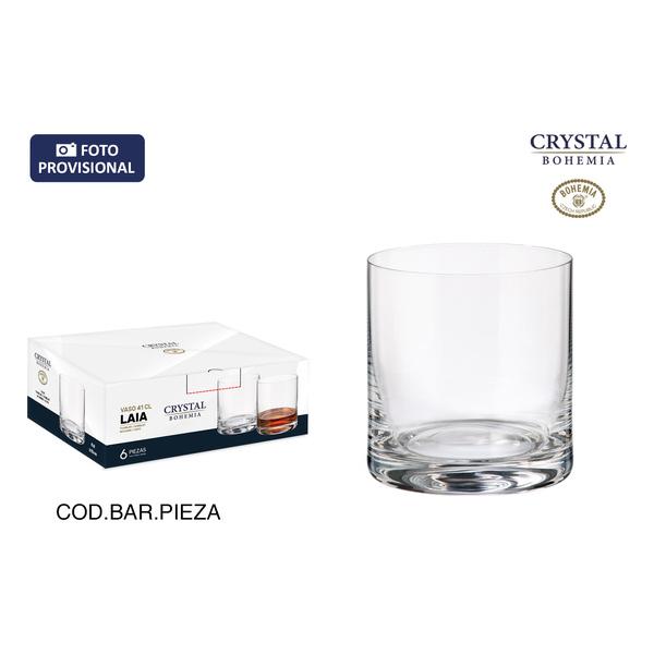 SET 6 VASOS CRISTAL BOHEMIA 410CC LAIA