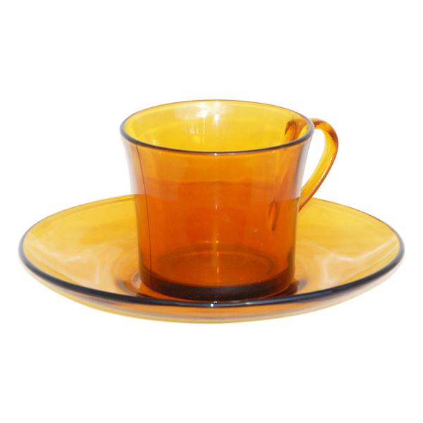 SET 6 TAZAS CON PLATO 18CL AMBAR LYS