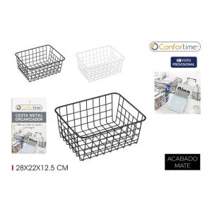 CESTA METAL ORGANIZ. 28X22X12.5CM CONFORTIME