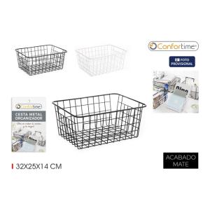 CESTA METAL ORGANIZ. 32X25X14CM CONFORTIME