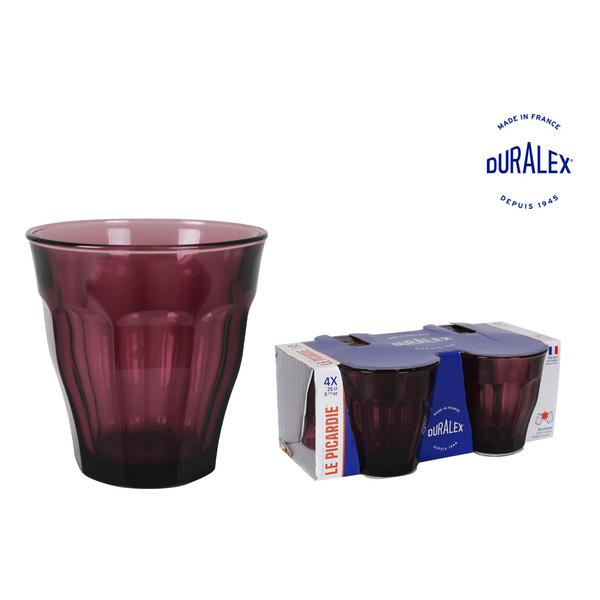 SET 4 VASOS 25CL MORADO/CRANBERRY PICAR