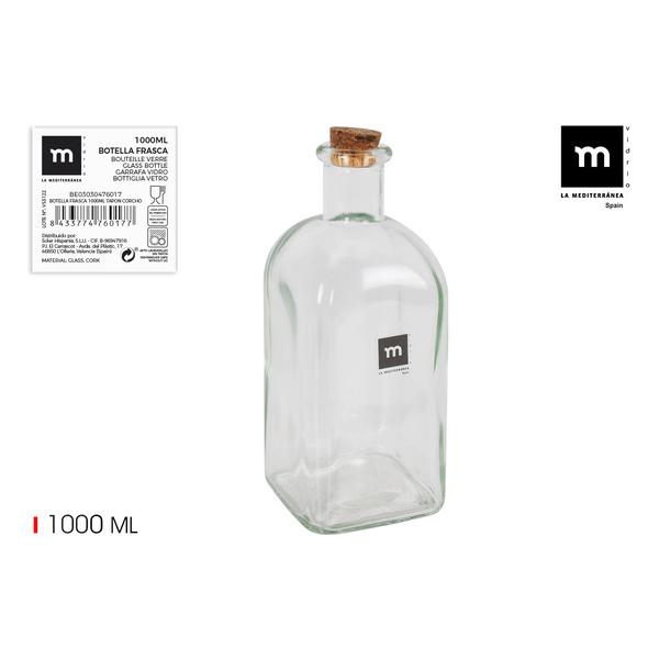 BOTELLA FRASCA 1000ML TAPON CORCHO LA MEDI - imagen 1