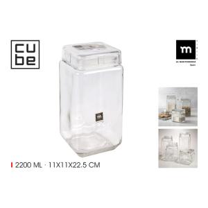 TARRO VIDRIO CUBE 2200ML LA MEDITERRANEA