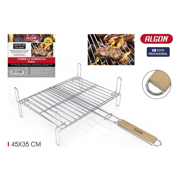 PARRILLA BBQ CR-WOOD C/PATAS 45X35CM ALGON BBQ