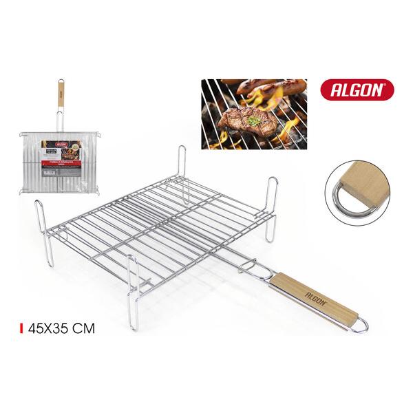 PARRILLA BBQ CR-WOOD C/PATAS 45X35CM ALGON BBQ - imagen 1