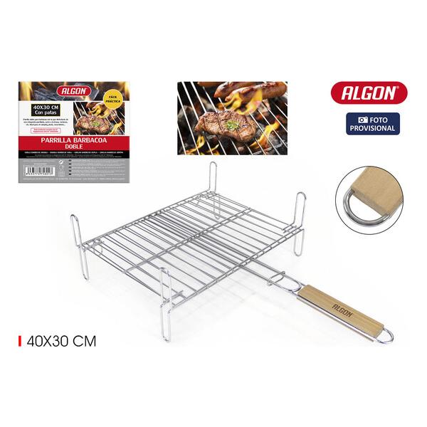 PARRILLA BBQ CR-WOOD C/PATAS 40X30CM ALGON BBQ