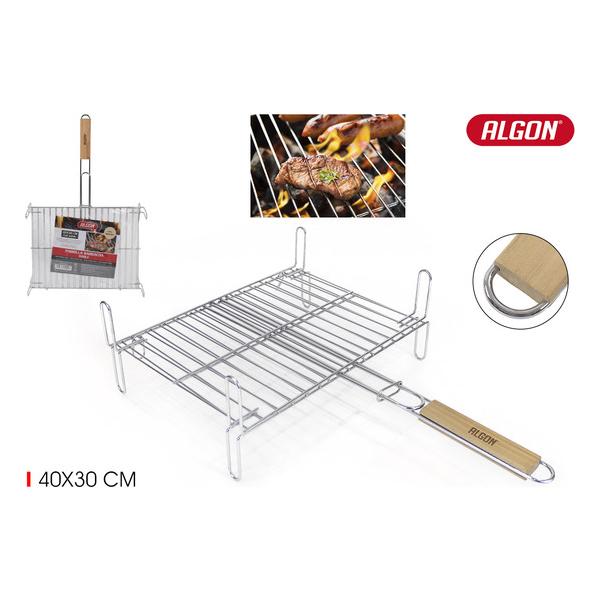 PARRILLA BBQ CR-WOOD C/PATAS 40X30CM ALGON BBQ - imagen 1