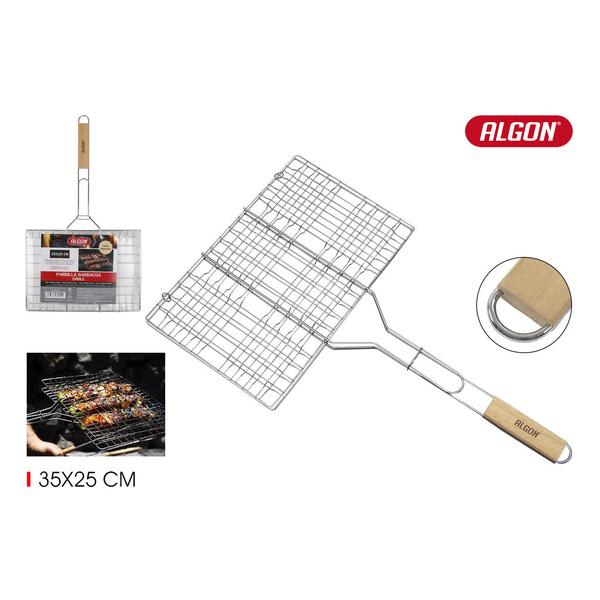 PARRILLA BBQ CR-WOOD S/PATAS 35X25CM ALGON BBQ - imagen 1