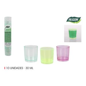 SET-10 VASO CHUPITO COLOR PS 30ML ALGON