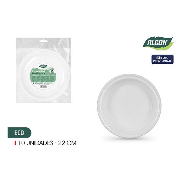 SET-10 PLATO RED. REUT. ECO. 22CM ALGON