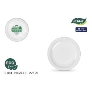 SET-100 PLATO RED. PLAST. ECO. 22CM ALGON