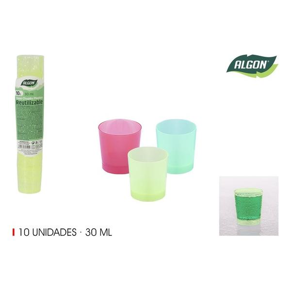 SET-10 VASO CHUPITO COLOR PP 30ML ALGON - imagen 1