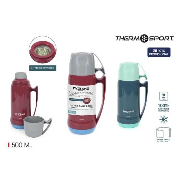 TERMO PLAST. C/TAZA 0.5L. THERMOSPORT