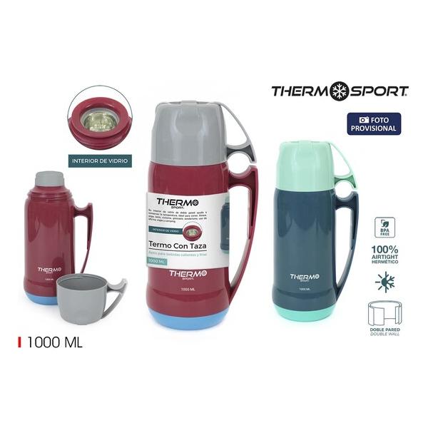 TERMO PLAST. C/TAZA 1L. THERMOSPORT