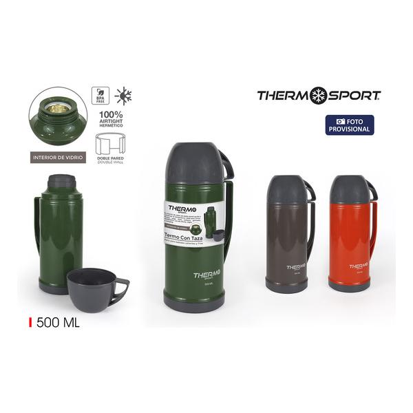 TERMO PLAST. C/TAZA 0,50L G/B/O THERMOSPORT