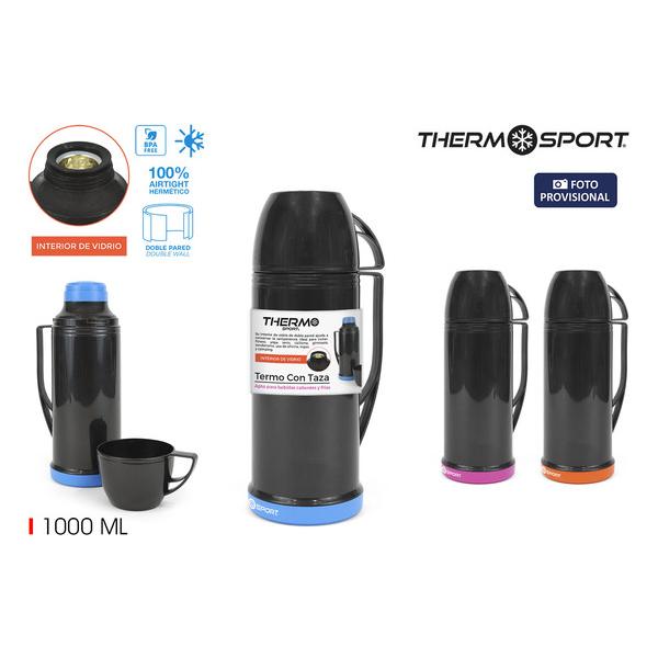 TERMO PLAST. C/TAZA 1L. O/P/B THERMOSPORT