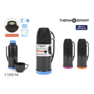 TERMO PLAST. C/TAZA 1L. O/P/B THERMOSPORT