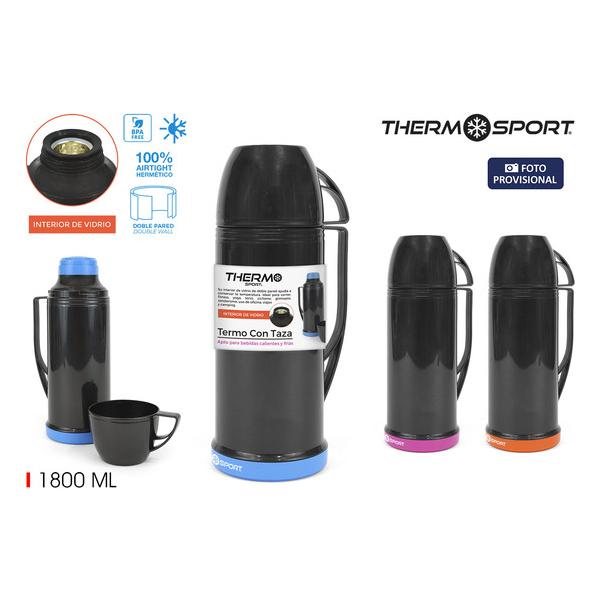 TERMO PLAST. C/TAZA 1.80L O/P/B THERMOSPORT