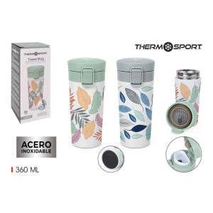 TRAVEL MUG DECORADA 360ML 2-SURT. THERMOSPORT