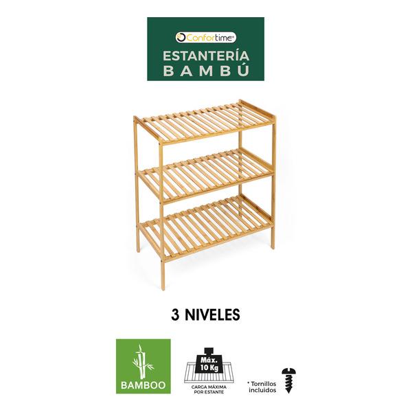 ESTANTERIA BAMBU 3 NIV.70X35X76.2CM CONFORTIME