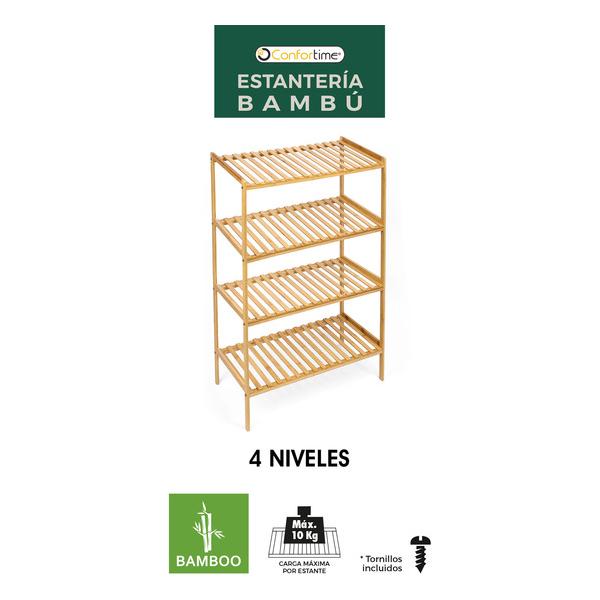 ESTANTERIA BAMBU 4 NIV.70X35X100CM CONFORTIME