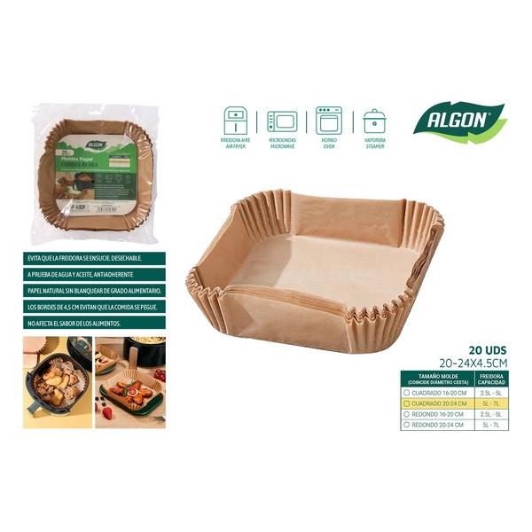 SET-20 BASE PAPEL AIRFRYER CUAD.24CM ALGON